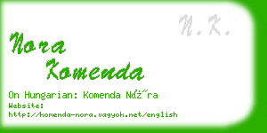 nora komenda business card